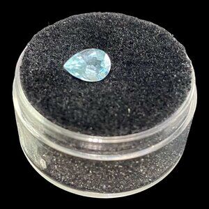 Gemstone London Blue Topaz 11mm x 9mm x 5mm Teardrop Pear Shape Faceted